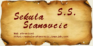 Sekula Stanovčić vizit kartica